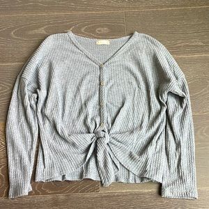 Grey Long Sleeve Blouse